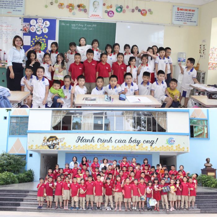 Hình ảnh khuôn viên xanh mát Trường Đoàn Thị Điểm Hạ Long
