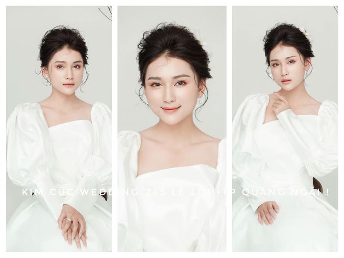 Học viên thực hành kỹ thuật trang điểm chuyên nghiệp tại Kim Cúc Wedding