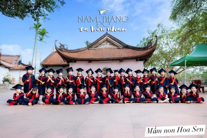 Khuôn viên xanh mát tại Mầm non Hoa Sen Quảng Yên