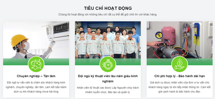 Đội ngũ kỹ thuật viên tay nghề cao của Điện lạnh Lập Nguyên