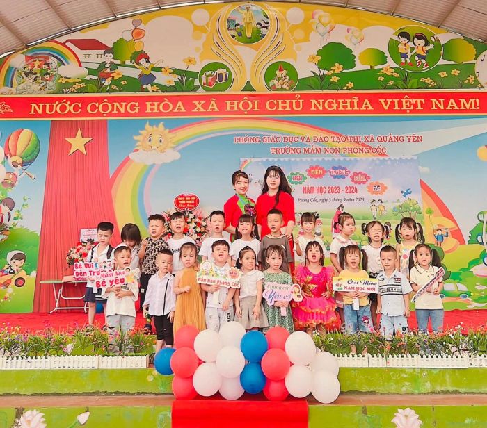 Hình ảnh không gian xanh mát tại Mầm non Phong Cốc