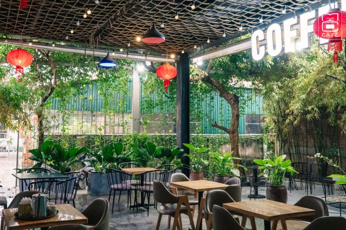 Không gian xanh mát tại Mốc Cà Fê
