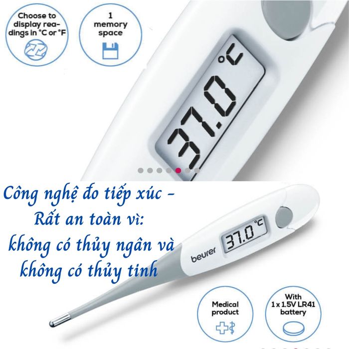 Hình ảnh minh họa nhiệt kế Beurer FT15/1 trong quá trình sử dụng thực tế