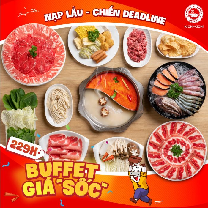Kichi-Kichi – Không gian buffet lẩu băng chuyền hiện đại tại Vincom Đà Nẵng