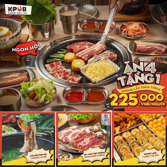 Không gian ấm cúng với bàn nướng thùng phuy đặc trưng tại K-Pub