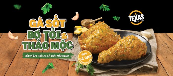 Hình ảnh những món gà vàng ươm hấp dẫn tại Texas Chicken