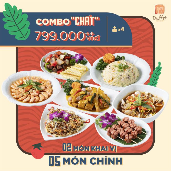 Quầy buffet hải sản tươi sống và các món ngon đặc sắc tại HOÀNG YẾN BUFFET
