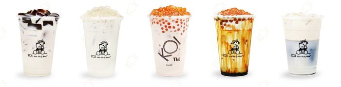 Koi Thé ảnh 1 - Không gian sang trọng với những ly trà sữa trình bày tinh tế, phản ánh đẳng cấp của thương hiệu trà sữa Đài Loan đích thực