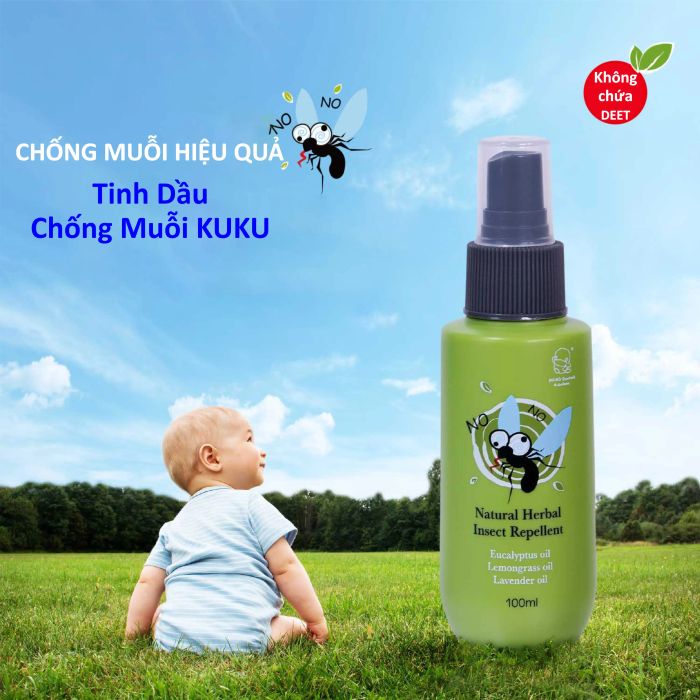 Tinh Dầu Ku.ku Duckbill KU1123A - Ảnh minh họa 2: Sản phẩm không chứa DEET, an toàn cho trẻ em từ 2 tuổi trở lên
