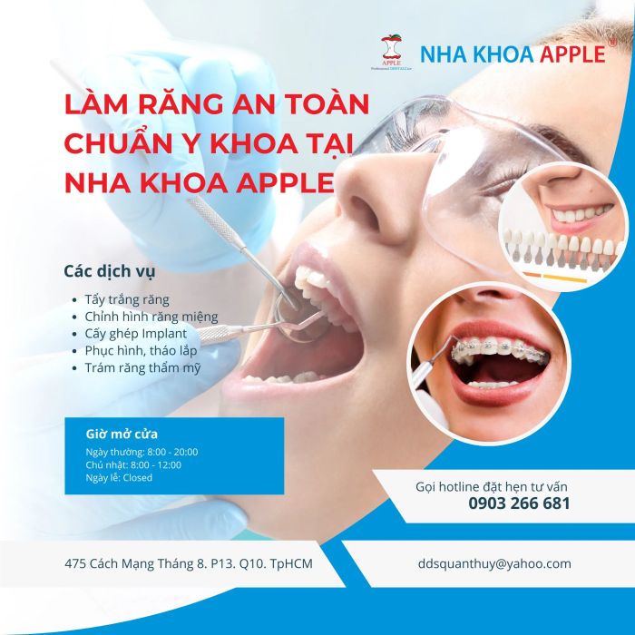 Hệ thống trang thiết bị hiện đại tại Nha khoa Apple