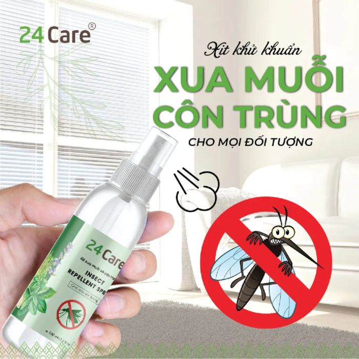 Xịt 24Care - Ảnh 2: Sản phẩm được sản xuất từ nguồn nguyên liệu tự nhiên chất lượng