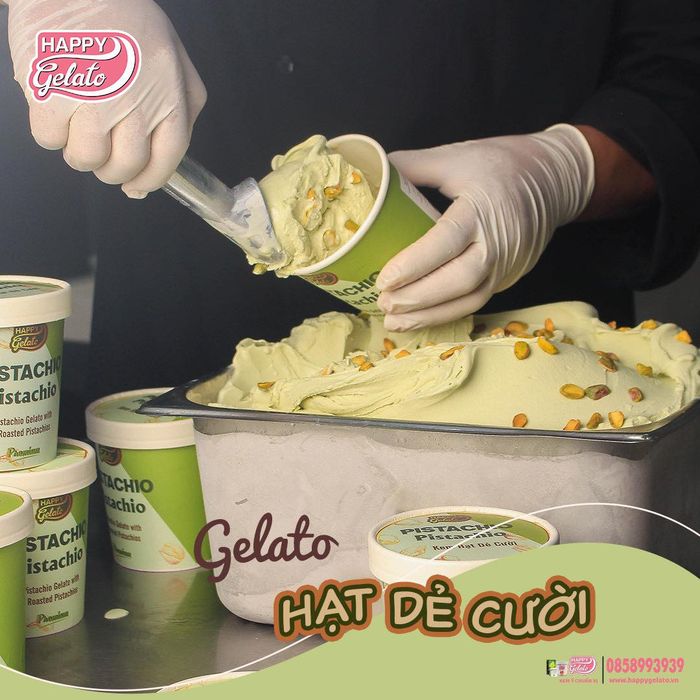 Hình ảnh không gian sang trọng và những món kem độc đáo tại Happy Gelato
