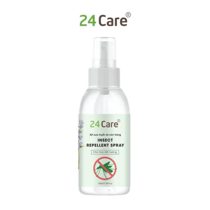 Xịt 24Care - Ảnh 1: Thiết kế chai xịt tiện lợi với vòi phun đa năng