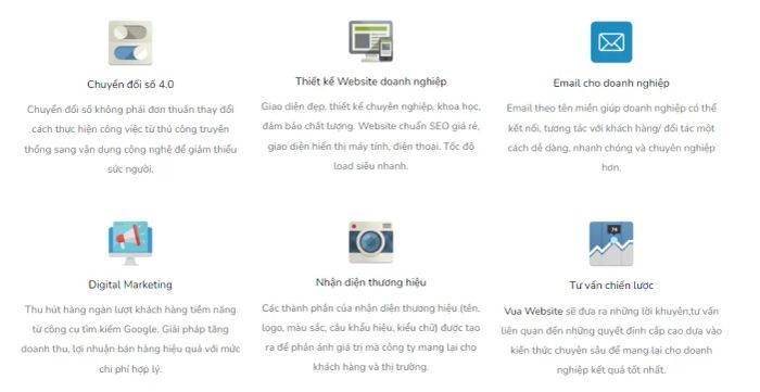 Hình ảnh mẫu website ấn tượng từ Vua Website