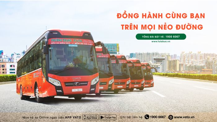 Hình ảnh đội xe màu cam biểu tượng của Phương Trang