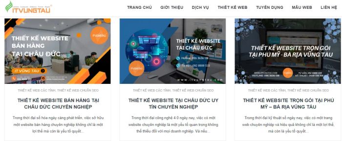 Hình ảnh thiết kế website nổi bật từ IT VŨNG TÀU