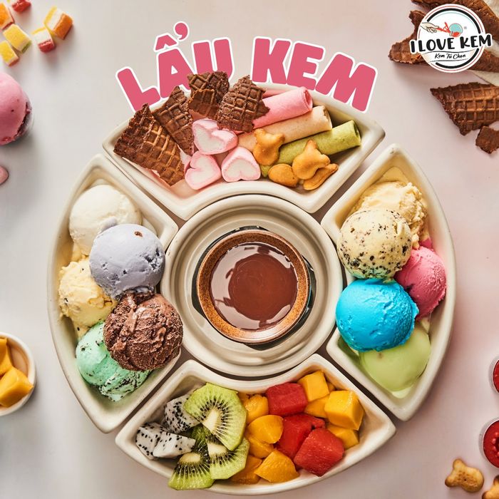 Hình ảnh những ly kem nghệ thuật đầy màu sắc tại I Love Kem