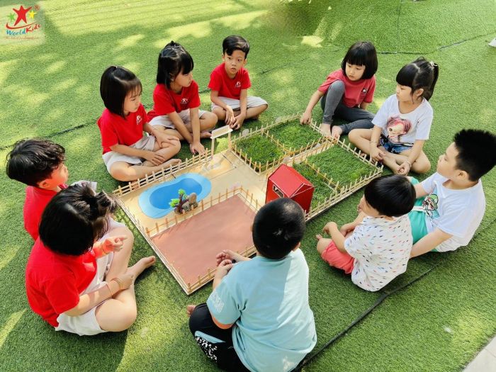 Không gian xanh mát tại Trường Mầm Non Song Ngữ Worldkids