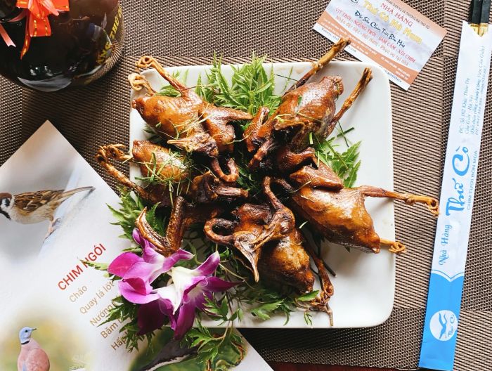 Những món chim đặc sản được trình bày tinh tế tại Nhà Hàng Thứ Cò Phủ Lý