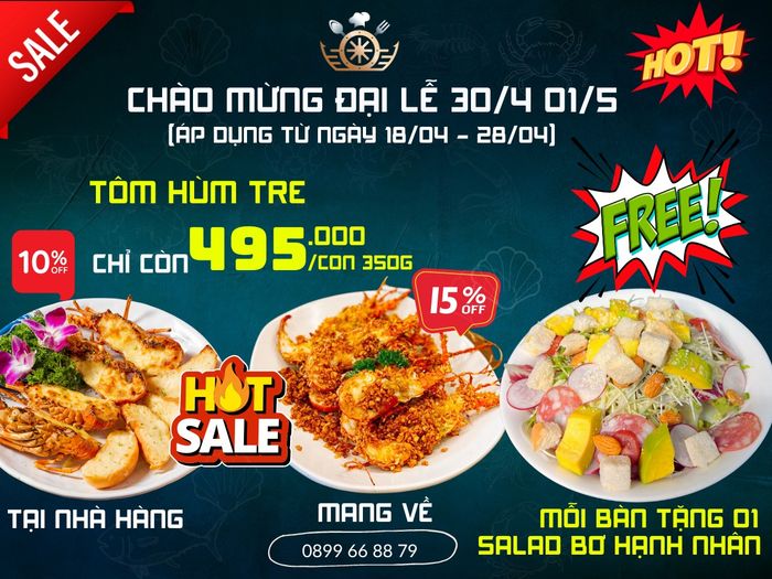 Bữa tiệc hải sản thượng hạng tại Nhà Hàng Thuyền Hải Sản