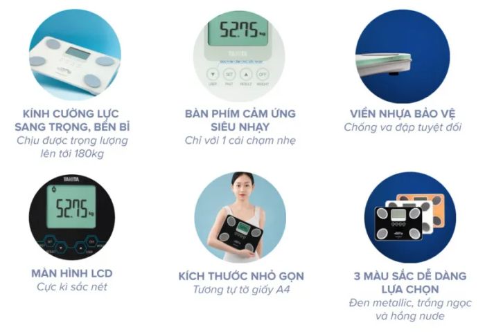 Hình ảnh thực tế cân Tanita BC-731 - Thiết kế sang trọng, màn hình LCD sắc nét