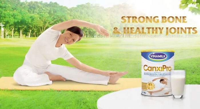 Hình ảnh sữa bột Vinamilk CanxiPro chính hãng - Dinh dưỡng vàng cho xương khớp