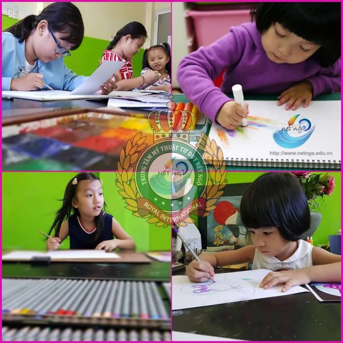 Học viên say mê sáng tác tại trung tâm