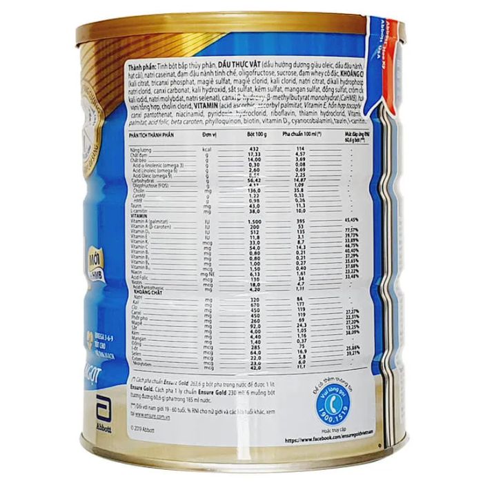 Bộ sưu tập hình ảnh sữa bột Ensure Gold Abbott đa góc nhìn