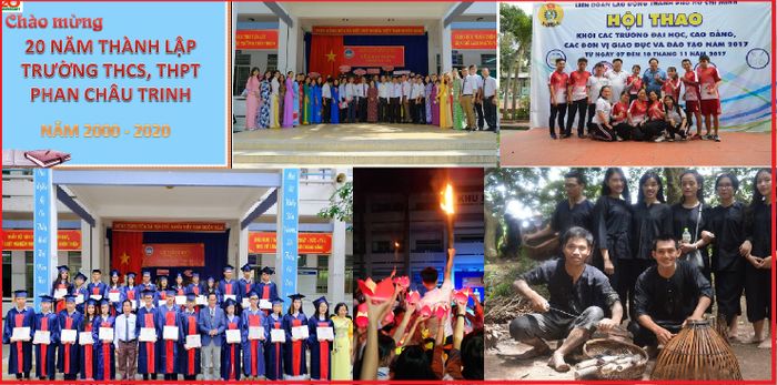Toàn cảnh khuôn viên xanh mát rộng 10.000m2 của THCS & THPT Phan Châu Trinh