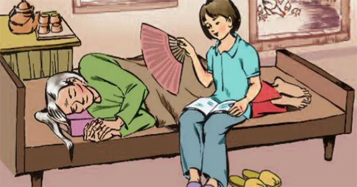 Hình ảnh tình bà cháu ấm áp