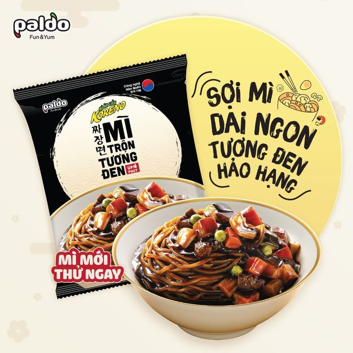 Hình ảnh mì trộn tương đen Paldo Jjajangmen chính hãng