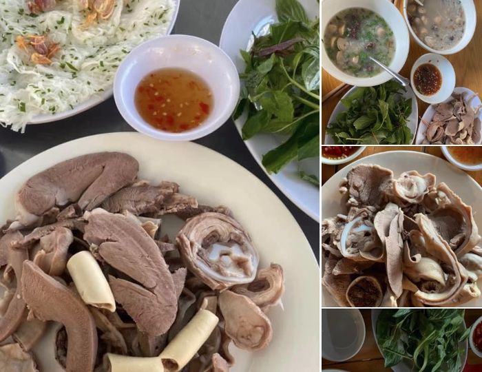 Hình ảnh đĩa lòng tươi ngon đầy đặn tại quán Bà Mén Di Linh