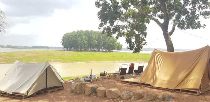 Không gian xanh mát tại Mã Đà Lakeview Camping