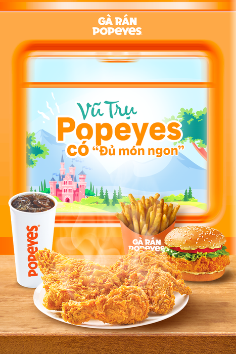 Hình ảnh combo gà rán hấp dẫn tại Popeyes