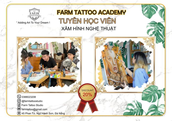 Hình ảnh không gian sáng tạo tại FARM Tattoo Studio
