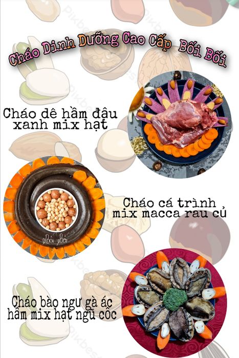 Hình ảnh thực tế món cháo cao cấp với nguyên liệu tươi ngon tại BỐI BỐI