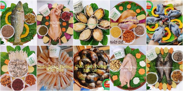 Hình ảnh thực tế món cháo dinh dưỡng đầy màu sắc tại KIM CÚC
