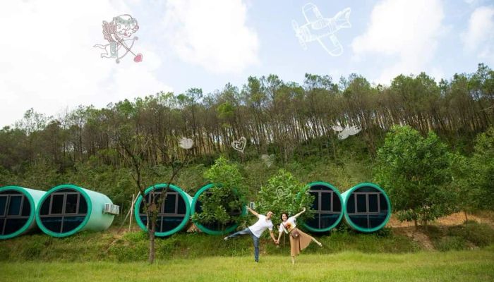 Khu vực cắm trại lãng mạn tại Vườn sinh thái Eo Gió