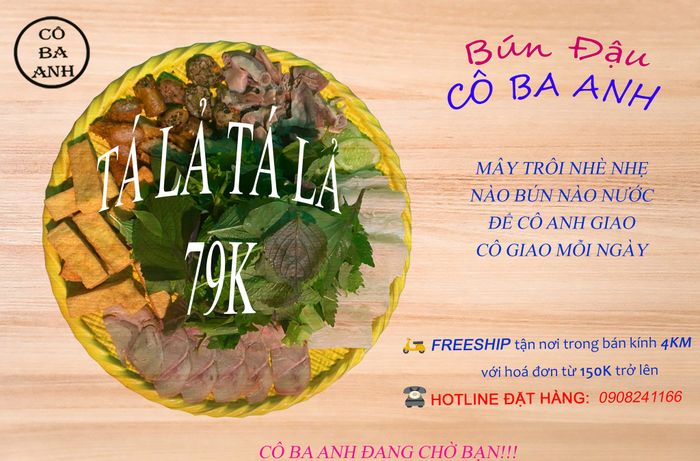 Những món ăn kèm đặc sắc tại quán Cô Ba Anh