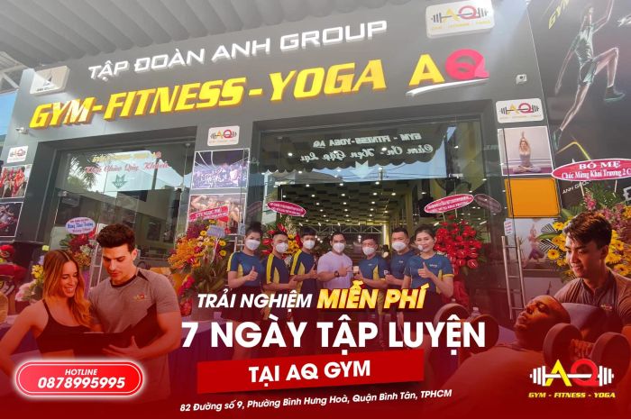 Không gian tập luyện hiện đại tại AQ GYM