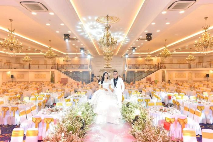 Sảnh tiệc được trang trí tinh tế tại Thanh Tùng