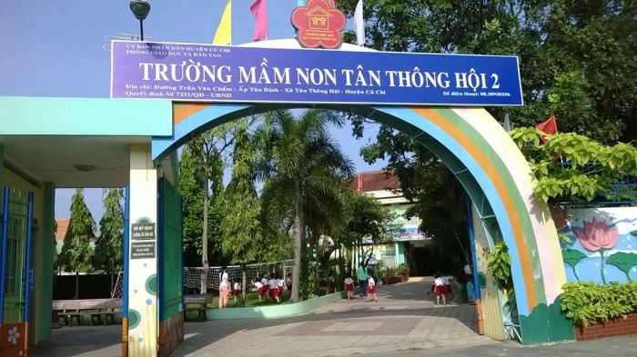 Hình ảnh đầu tiên về Trường Mầm non Tân Thông Hội 2 - ngôi trường đạt chuẩn Quốc gia với kiến trúc khang trang