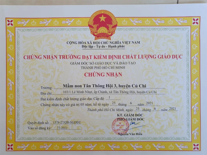 Hình ảnh ấn tượng về cơ sở vật chất Trường Mầm Non Tân Thông Hội 3