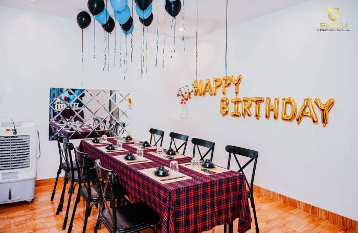 Góc tiệc sinh nhật tại Samfu Restaurant