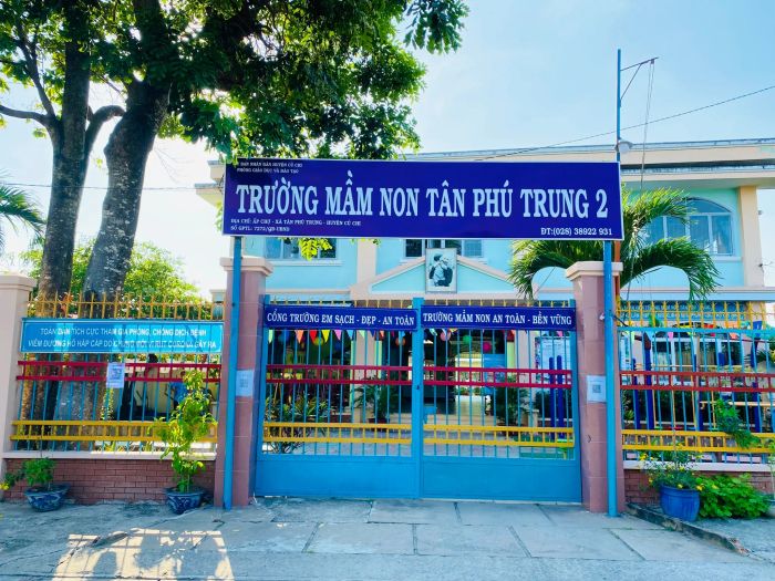 Hình ảnh đầu tiên về Trường Mầm non Tân Phú Trung 2 - ngôi trường với khuôn viên xanh mát và cơ sở vật chất hiện đại