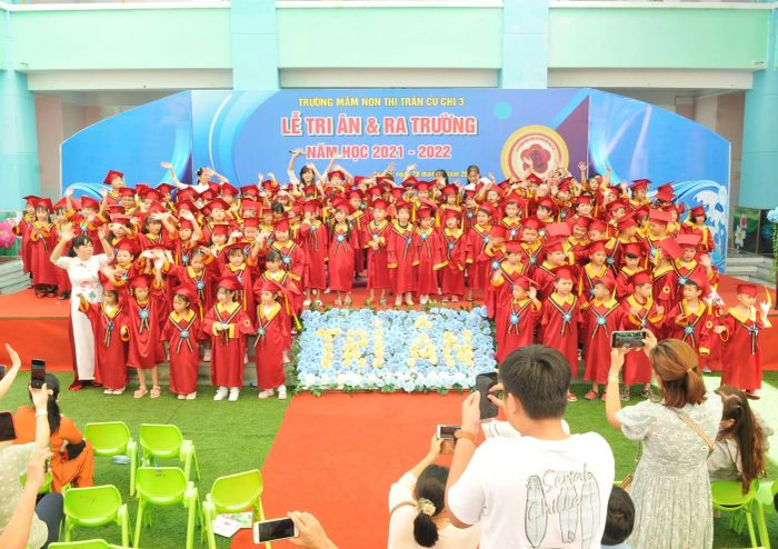 Khuôn viên xanh mát và hiện đại của Trường Mầm non Thị Trấn Củ Chi 3