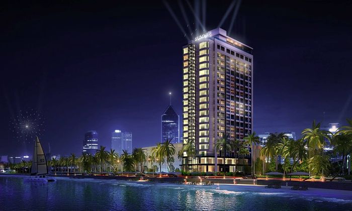Hình ảnh ấn tượng của Summer Cửa Lò Hotel, nơi du khách có thể tận hưởng một kỳ nghỉ đẳng cấp bên bờ biển Cửa Lò với các tiện nghi sang trọng và dịch vụ tuyệt vời.