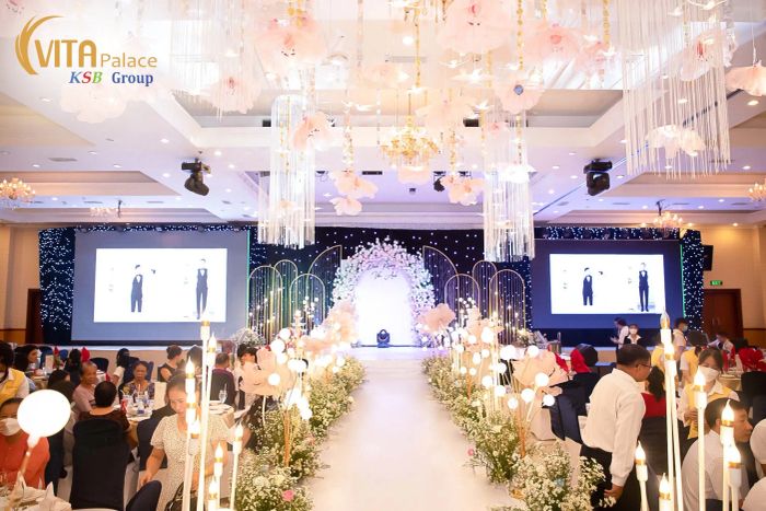 Hình ảnh không gian sang trọng tại Trung Tâm Hội Nghị - Tiệc Cưới Vita Palace