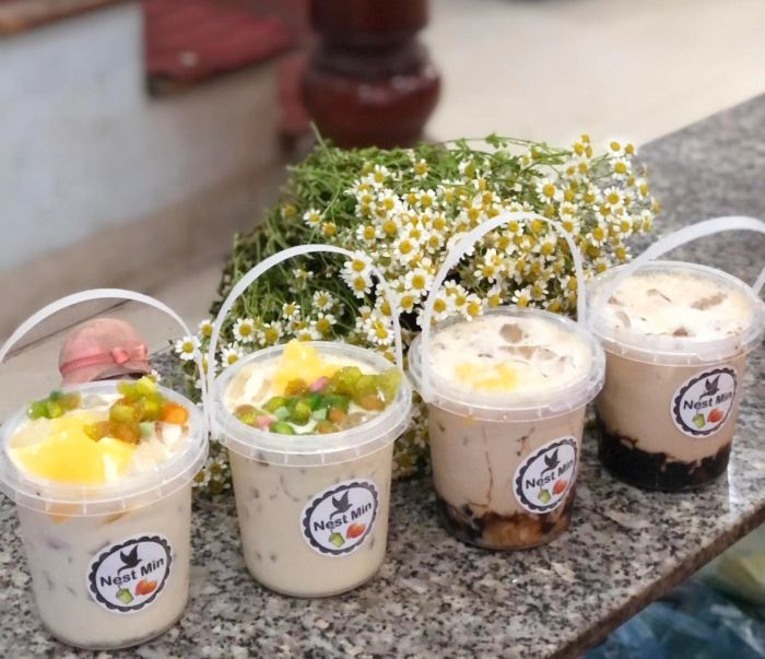 Hình ảnh thực tế về không gian sang trọng và những tác phẩm trà sữa nghệ thuật tại Điệp Hương MilkTea