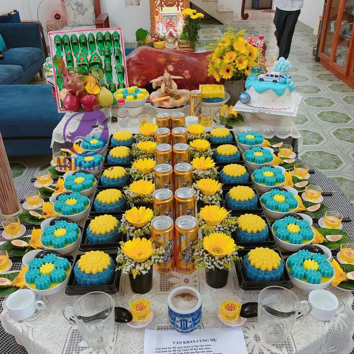 Hình ảnh mâm cúng thôi nôi của MBcare Đà Nẵng